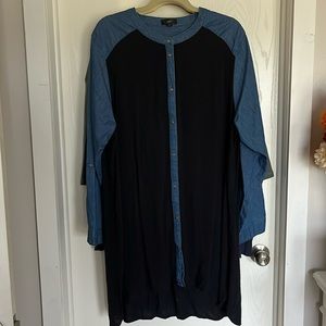 ellos tunic denim and black size 1X